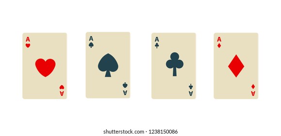 card trick, illustration with cards aces