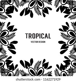 Card for tropical vector design with floral illustration collection