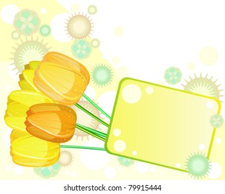 Card with tulips
