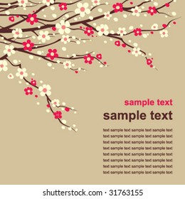card with twig in bloom