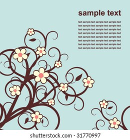 tarjeta con ramas en flor