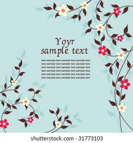 card with twig in bloom