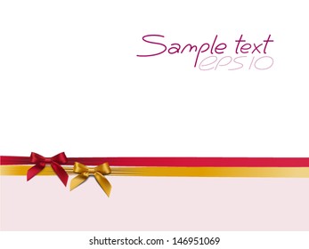 card with two colored bows