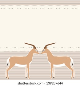 Card with two gazelles and place for text