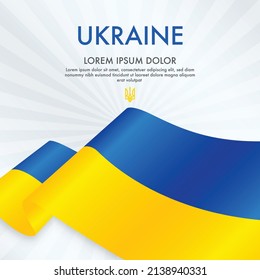 Card with ukrainian flag concept background with space for text