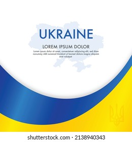Card with ukrainian flag concept background with space for text