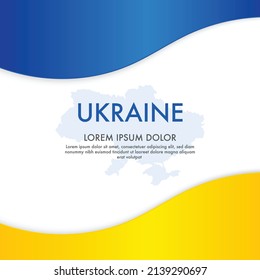 Card with ukrainian flag concept background with space for text