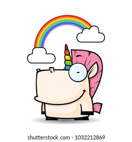 Card with unicorn character. Vector illustration.