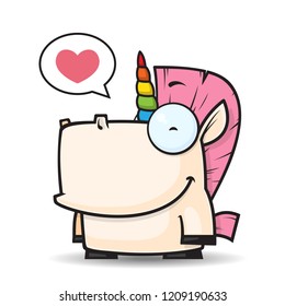 Card with unicorn character. Vector illustration.