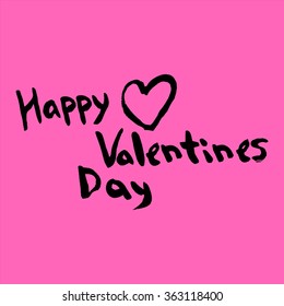 Card valentine. Calligraphy card with ink elements. Valentines day.