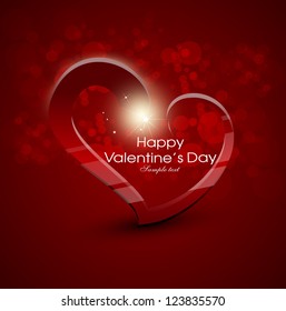 card for valentine day with heart, love, bokeh