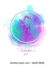 Card with ?upid for Valentine's day. 