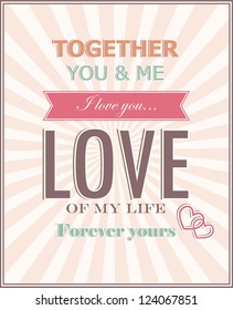 The card for Valentine's Day, the background
