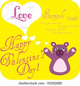 The card for Valentine's Day, the background