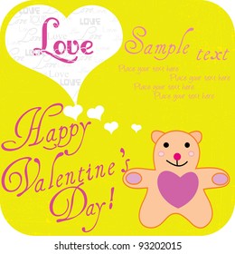 The card for Valentine's Day, the background
