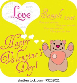The card for Valentine's Day, the background