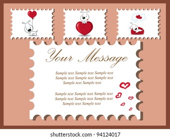 The card for Valentine's Day, the background