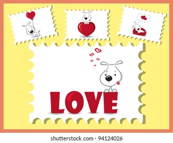The card for Valentine's Day, the background