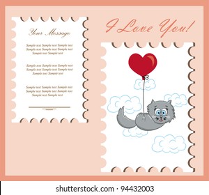 The card for Valentine's Day, the background
