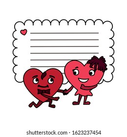card valentines day with background sheet to write vector illustration design