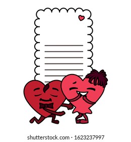 card valentines day with background sheet to write vector illustration design