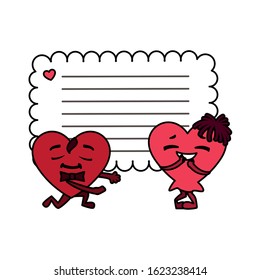 card valentines day with background sheet to write vector illustration design