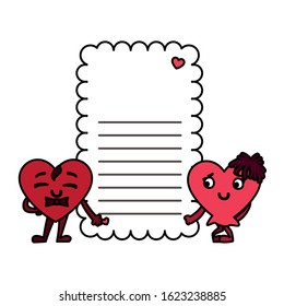 card valentines day with background sheet to write vector illustration design