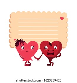 card valentines day with background sheet to write vector illustration design
