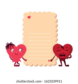 card valentines day with background sheet to write vector illustration design