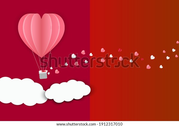 Card Valentine\'s day balloon heart love\
Invitation on vector abstract\
background