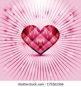 Card for Valentines day with heart