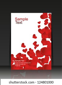  card valentine's day Heart. Vector background