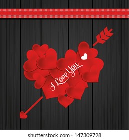 card valentine's day Heart. Vector background 