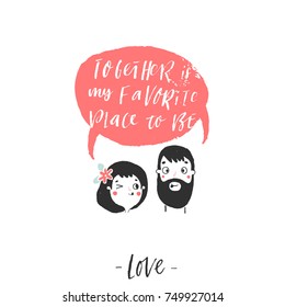 Card for valentine's day with lettering. Typography poster, card, label, banner design. Vector illustration EPS10