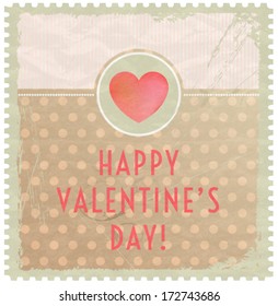 Card for Valentine's Day. Retro vector elements.