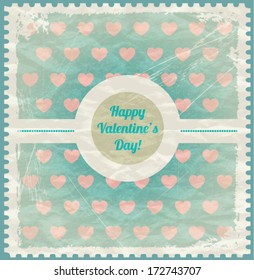 Card for Valentine's Day. Retro vector elements.
