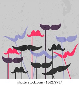 Card with various mustaches