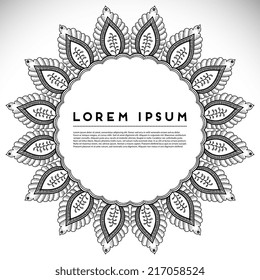 Card. Vector background. Card or invitation. Vintage decorative elements. Hand drawn background. Islam, arabic, indian, ottoman motifs.