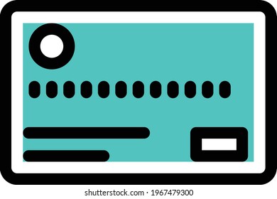 icono de la línea de clavija vectorial de tarjeta