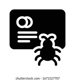 icono plano de glifo vectorial de tarjeta 