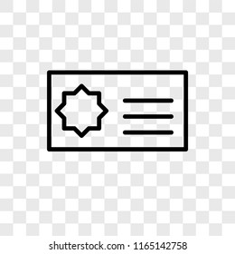 Card vector icon isolated on transparent background, Card logo concept
