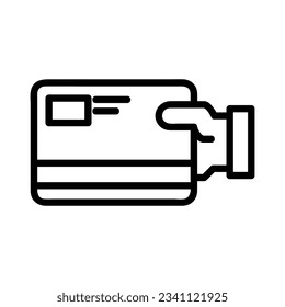 Card Vector icon, Outline style, isolated on white Background.