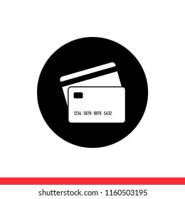 Card vector icon, payment symbol. Simple, flat design for web or mobile app