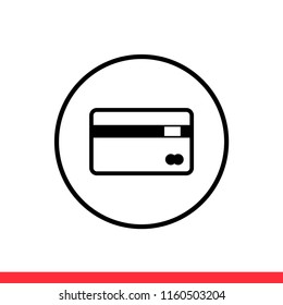 Card vector icon, payment symbol. Simple, flat design for web or mobile app