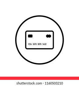 Card vector icon, payment symbol. Simple, flat design for web or mobile app