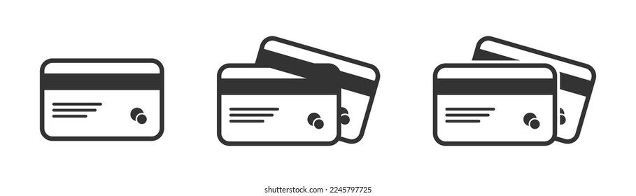 Iconos vectoriales de tarjeta aislados en fondo blanco