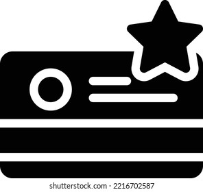 ilustración vectorial de tarjeta en un fondo transparente. Símbolos de calidad superior. Iconos vectoriales de glifos para diseño de conceptos y gráficos.