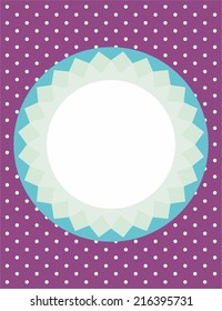 Card or vector invitation with polka dots 