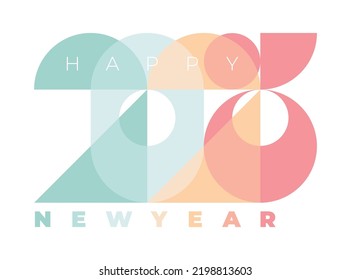 Card of vector multicolor numbers 2023 for poster, brochure, banner, ticket. Numbers with overlay effect isolated on white background. Happy new year 2023.