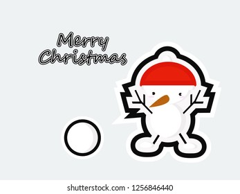 ้holiday card vector snowman